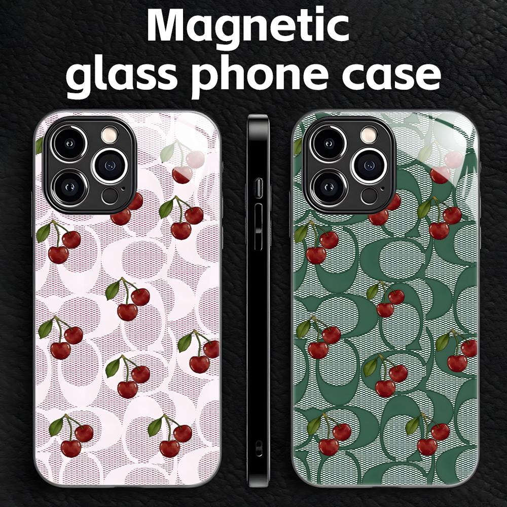 Mini Pc Case - Casing Telepon Bermotif Mewah Cherry untuk