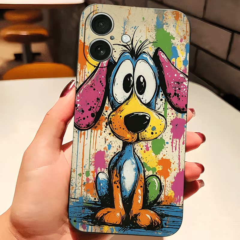 Computer Case - Casing HP TPU Motif Anjing Warna-Warni